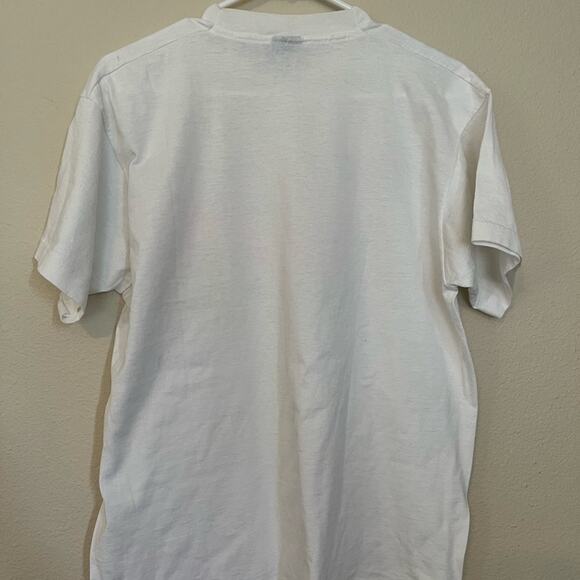 Vintage 80s Screen Stars Best Flamingo print white & pink single stitch T shirt - Picture 10 of 11